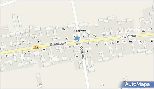 Olszowa, Granitowa, 88, mapa Olszowa