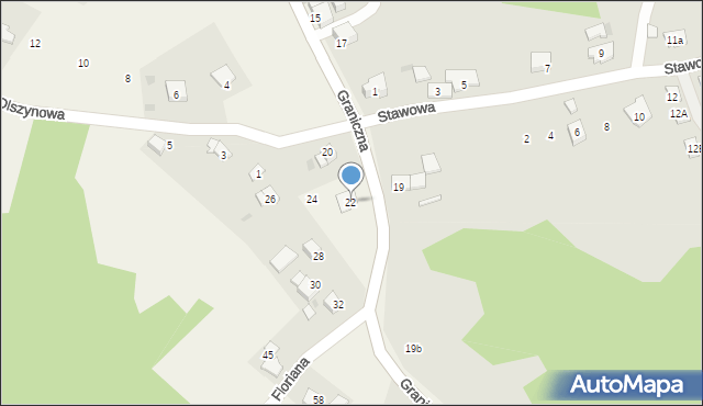 Olszowice, Graniczna, 22, mapa Olszowice