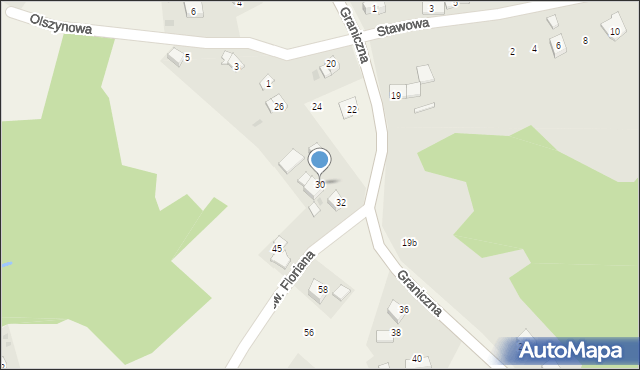 Olszowice, Graniczna, 30, mapa Olszowice