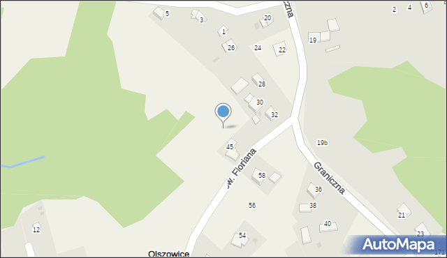 Olszowice, Graniczna, 30a, mapa Olszowice