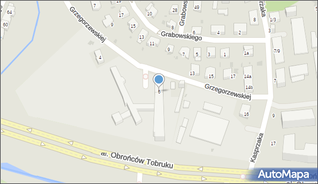 Olsztyn, Grzegorzewskiej Marii, 6, mapa Olsztyna