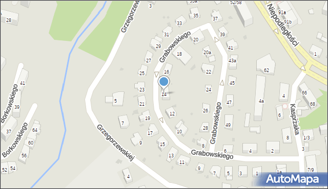 Olsztyn, Grabowskiego Stefana, 14, mapa Olsztyna