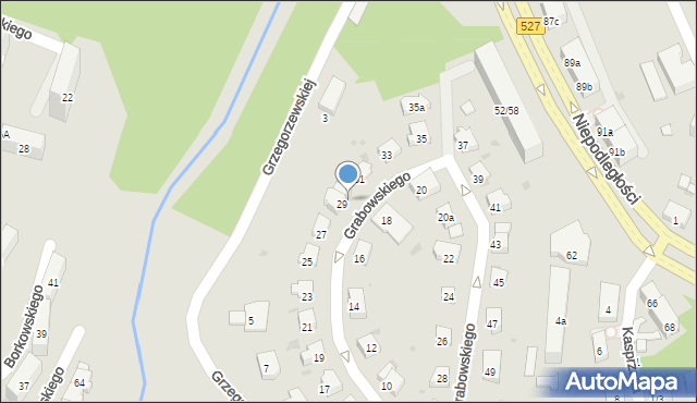 Olsztyn, Grabowskiego Stefana, 29a, mapa Olsztyna