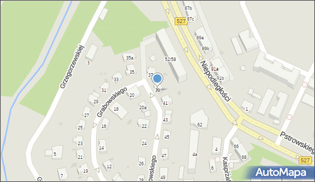 Olsztyn, Grabowskiego Stefana, 39, mapa Olsztyna