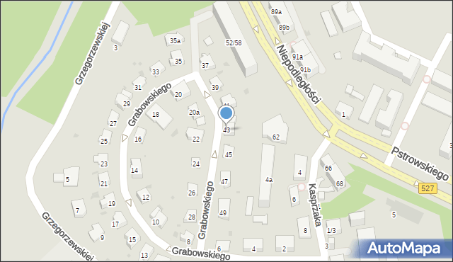 Olsztyn, Grabowskiego Stefana, 43, mapa Olsztyna