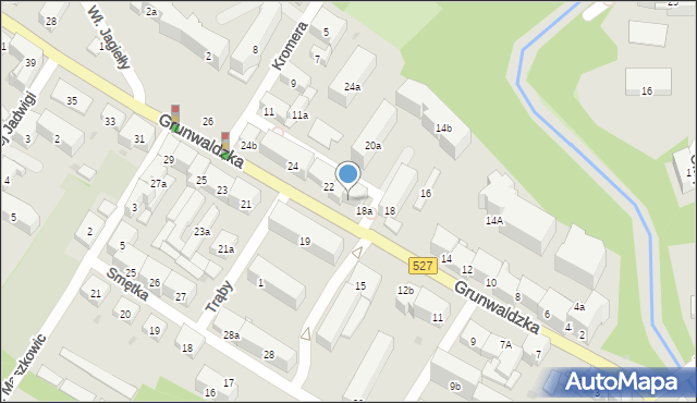 Olsztyn, Grunwaldzka, 20, mapa Olsztyna