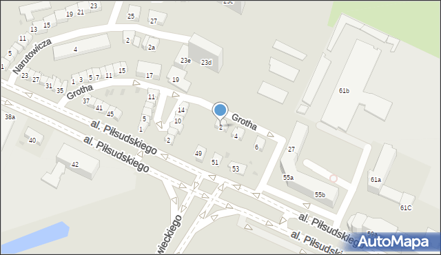 Olsztyn, Grotha Józefa, 2, mapa Olsztyna