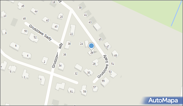 Olsztyn, Gruszowe Sady, 26, mapa Olsztyna