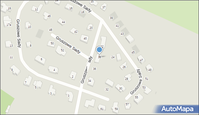 Olsztyn, Gruszowe Sady, 38, mapa Olsztyna