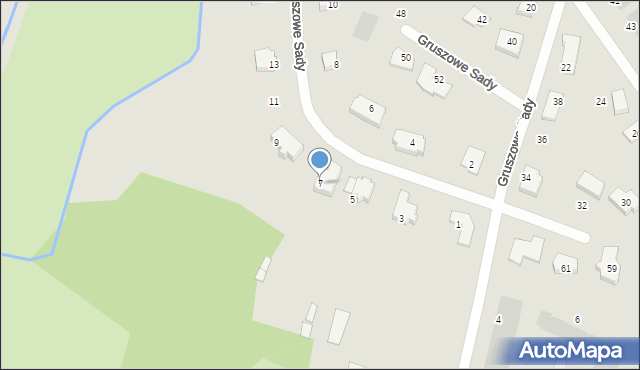 Olsztyn, Gruszowe Sady, 7, mapa Olsztyna