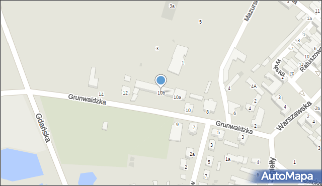 Olsztynek, Grunwaldzka, 10b, mapa Olsztynek