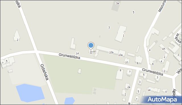 Olsztynek, Grunwaldzka, 12, mapa Olsztynek