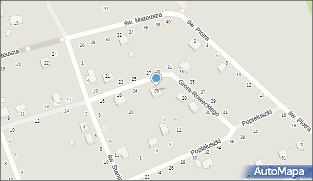 Opoczno, Grota-Roweckiego Stefana, gen., 26, mapa Opoczno