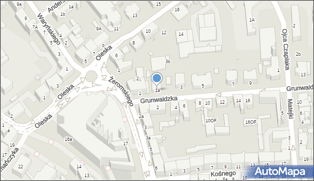 Opole, Grunwaldzka, 1a, mapa Opola