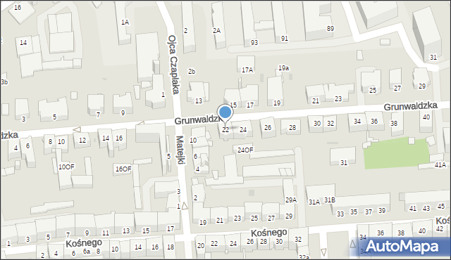 Opole, Grunwaldzka, 22, mapa Opola