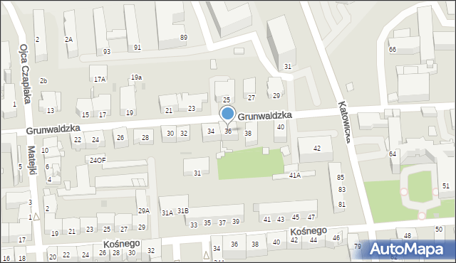 Opole, Grunwaldzka, 36, mapa Opola