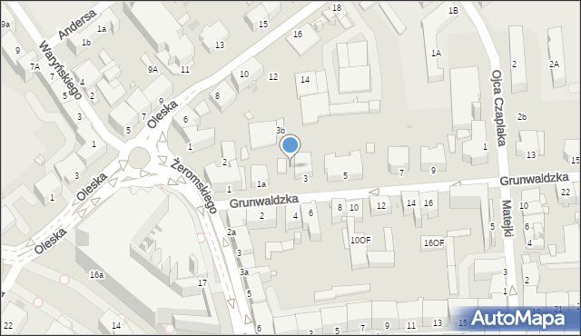 Opole, Grunwaldzka, 3a, mapa Opola