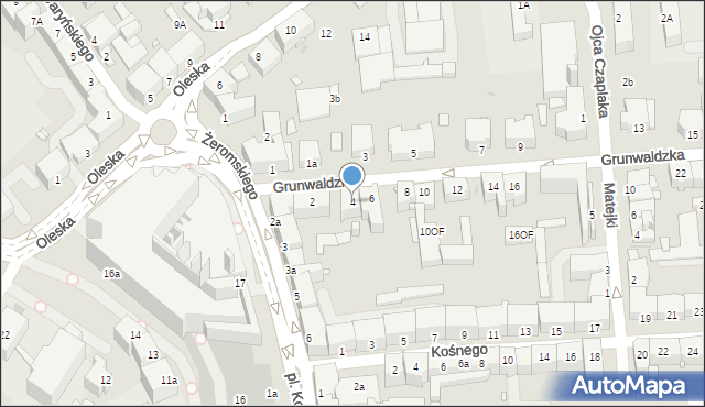 Opole, Grunwaldzka, 4, mapa Opola