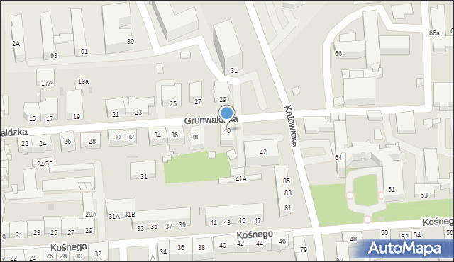 Opole, Grunwaldzka, 40, mapa Opola