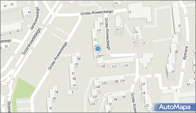 Opole, Grota-Roweckiego Stefana, gen., 11G, mapa Opola