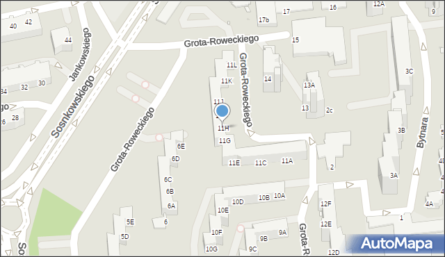 Opole, Grota-Roweckiego Stefana, gen., 11H, mapa Opola