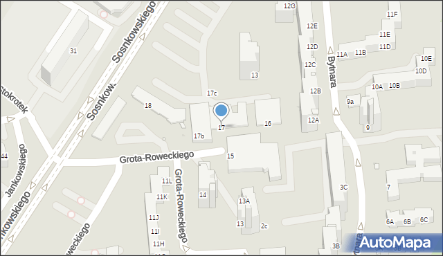 Opole, Grota-Roweckiego Stefana, gen., 17, mapa Opola