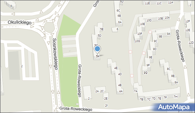 Opole, Grota-Roweckiego Stefana, gen., 5A, mapa Opola