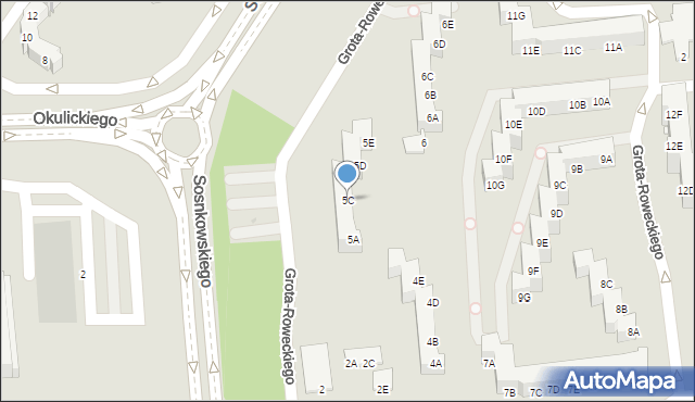 Opole, Grota-Roweckiego Stefana, gen., 5C, mapa Opola