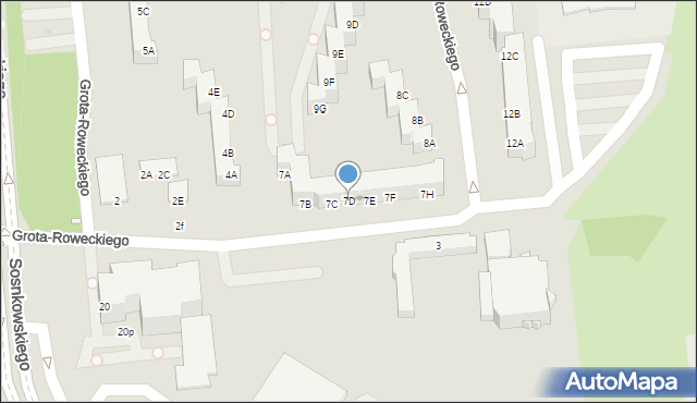 Opole, Grota-Roweckiego Stefana, gen., 7D, mapa Opola