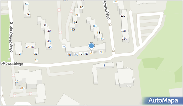 Opole, Grota-Roweckiego Stefana, gen., 7F, mapa Opola