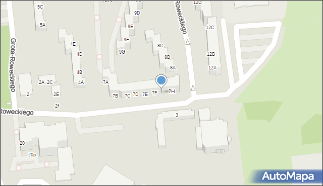 Opole, Grota-Roweckiego Stefana, gen., 7G, mapa Opola