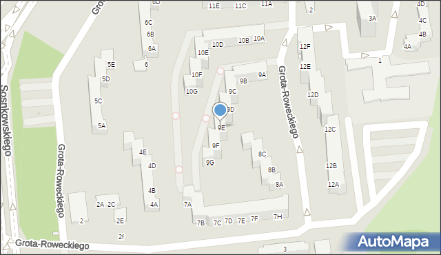 Opole, Grota-Roweckiego Stefana, gen., 9E, mapa Opola