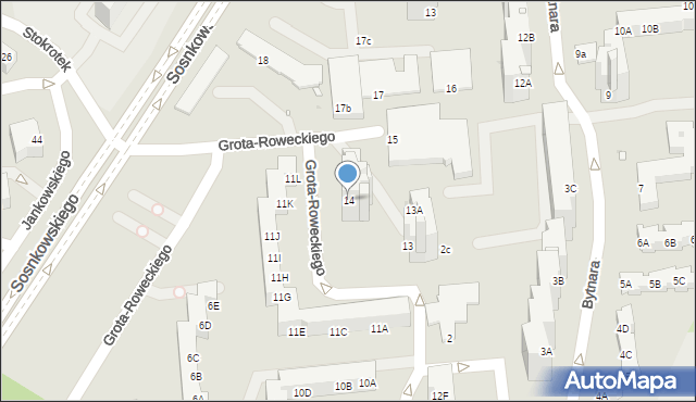 Opole, Grota-Roweckiego Stefana, gen., 14, mapa Opola