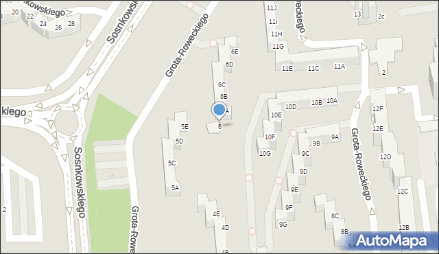 Opole, Grota-Roweckiego Stefana, gen., 6, mapa Opola