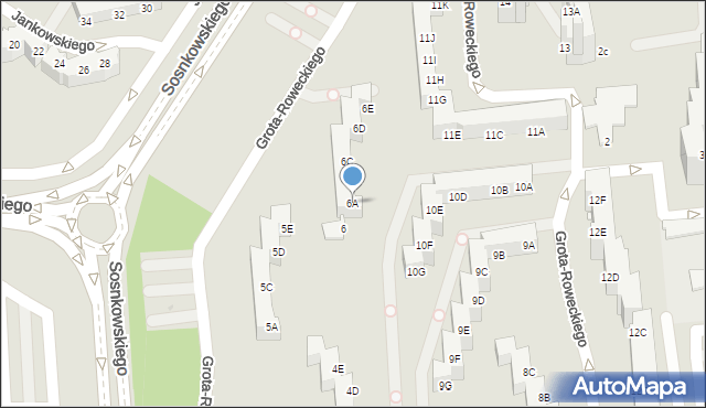 Opole, Grota-Roweckiego Stefana, gen., 6A, mapa Opola