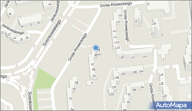 Opole, Grota-Roweckiego Stefana, gen., 6D, mapa Opola