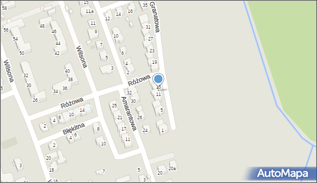 Opole, Granatowa, 13, mapa Opola