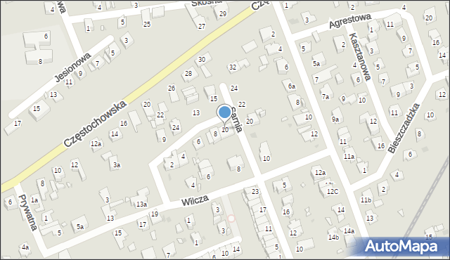 Opole, Grzybowa, 10, mapa Opola