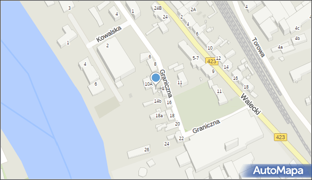 Opole, Graniczna, 14a, mapa Opola