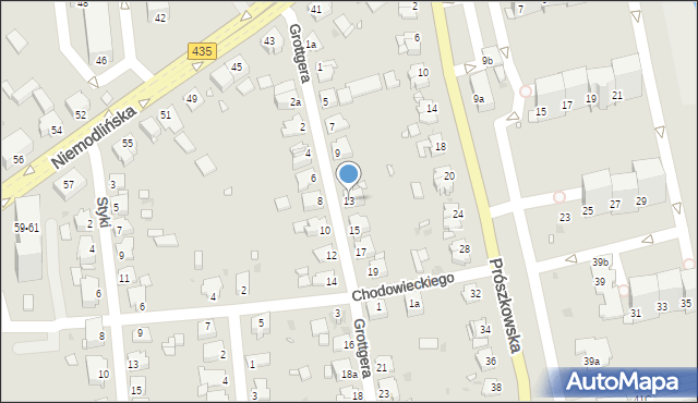 Opole, Grottgera Artura, 13, mapa Opola