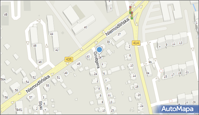 Opole, Grottgera Artura, 1a, mapa Opola
