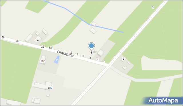 Orońsko, Graniczna, 8, mapa Orońsko