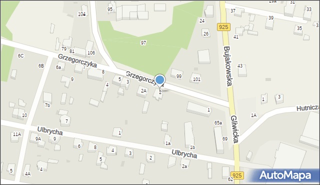 Orzesze, Grzegorczyka, 2, mapa Orzesze