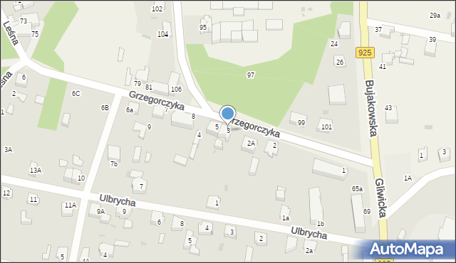 Orzesze, Grzegorczyka, 3, mapa Orzesze