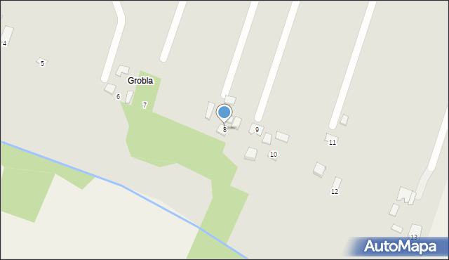 Osiek, Grobla, 8, mapa Osiek