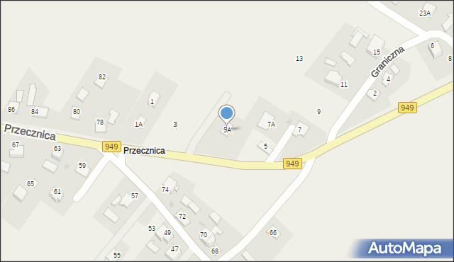 Osiek, Graniczna, 5A, mapa Osiek