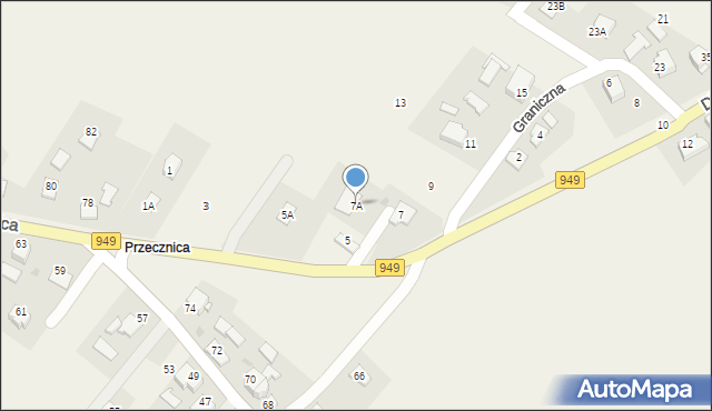 Osiek, Graniczna, 7A, mapa Osiek