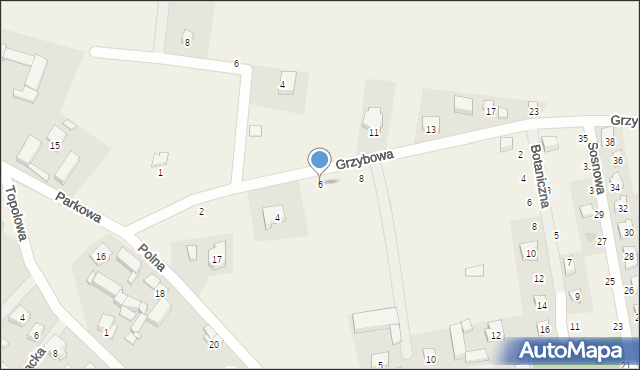 Osłonin, Grzybowa, 6, mapa Osłonin