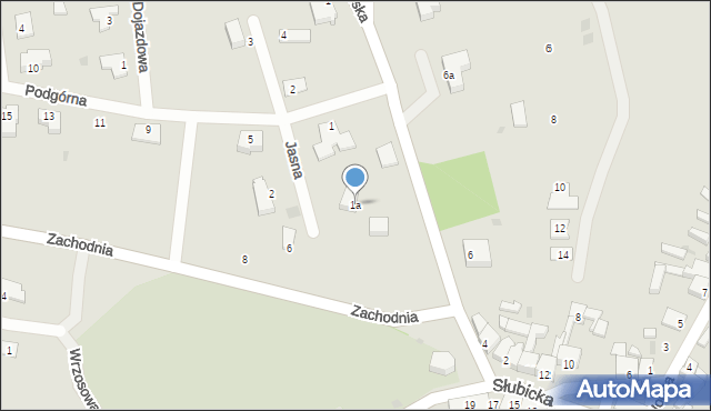 Ośno Lubuskie, Gronowska, 1a, mapa Ośno Lubuskie