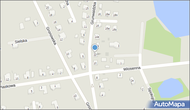 Ośno Lubuskie, Grunwaldzka, 12, mapa Ośno Lubuskie